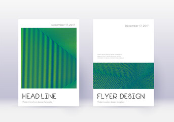 Minimal cover design template set. Green abstract