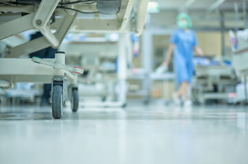 Fototapeta premium Nurses are walking to see patients and check the cleanliness of the ICU room.