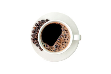 black coffee in a coffee cup isolated on white background. with clipping path.