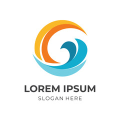 letter G logo design with flat colorful style