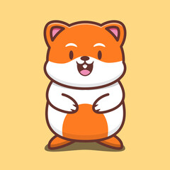 vector illustration of   cute hamster, good for t-shirt, greeting card, invitation card or mascot