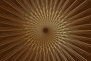 abstract gold color line ornament flat background