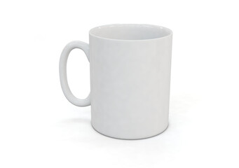 3D illustration of a white mug for personalization. Blank mug mockup.