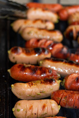 sausages on grill