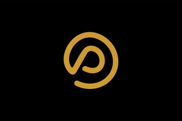 Kidney logo design vector. Letter P line abstract symbol. Monogram P in circle vector icon. Medical care sign.