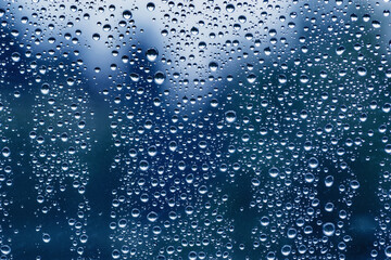 Water drops om the window after rain.