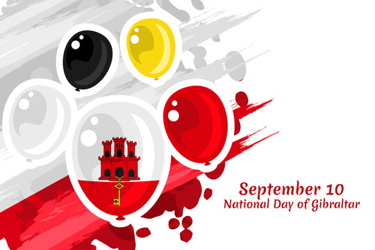 September 10, National day of Gibraltar vector illustration. Suitable for greeting card, poster and banner.
