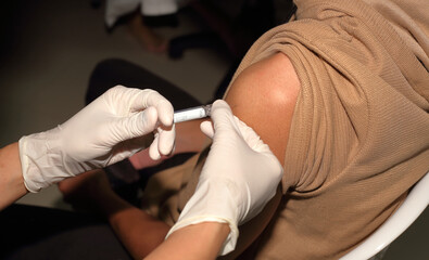 Fototapeta na wymiar Vaccination to prevent infection with the epidemic