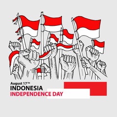Independence day of Indonesia, poster and banner