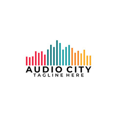 audio city logo icon vector illustration