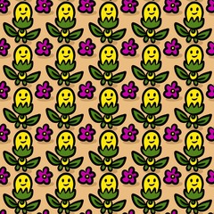 Obraz premium seamless pattern of cute monster cartoon