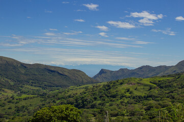 Obraz premium landscape with big mountains and clouds