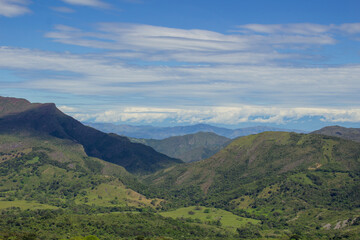 Fototapeta premium landscape with big mountains and clouds