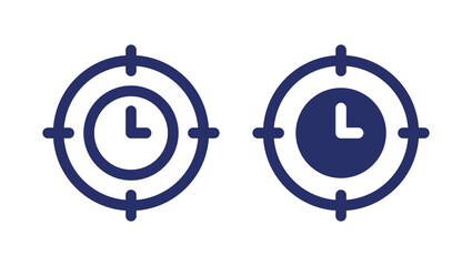 Time management icon. Containing target point with clock icon vector illustration.