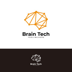 brain tech logo icon isolate