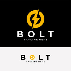 Bolt lightning logo icon vector