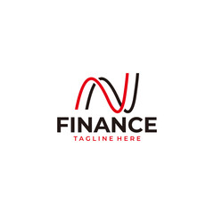 finance line logo icon vector