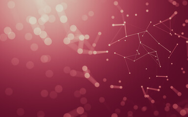 Abstract background. Molecules technology with polygonal shapes, connecting dots and lines. Connection structure. Big data visualization.