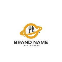 food planet restaurant logo icon vector