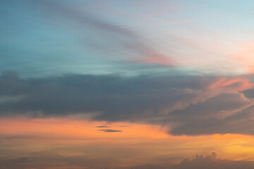 Beautiful clouds with blue sky background. Nature weather