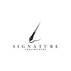 Signature of writer logo icon vector