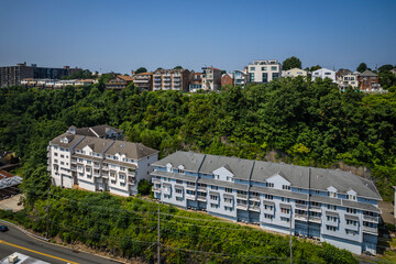 Obraz premium Aerial of Edgewater New Jersey NYC 