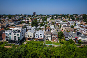 Aerial of Edgewater New Jersey NYC 