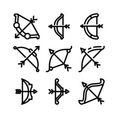 bow and arrow icon or logo isolated sign symbol vector illustration - high quality black style vector icons

