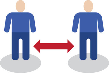 Social distancing icon. Covid concept icon style