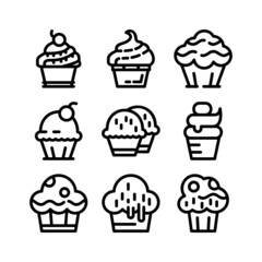 cupcake icon or logo isolated sign symbol vector illustration - high quality black style vector icons
