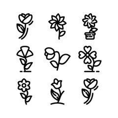 flower icon or logo isolated sign symbol vector illustration - high quality black style vector icons
