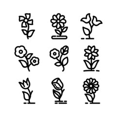 flower icon or logo isolated sign symbol vector illustration - high quality black style vector icons
