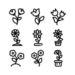 flower icon or logo isolated sign symbol vector illustration - high quality black style vector icons
