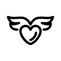 heart wings icon or logo isolated sign symbol vector illustration - high quality black style vector icons
