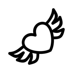 Fototapeta premium heart wings icon or logo isolated sign symbol vector illustration - high quality black style vector icons 