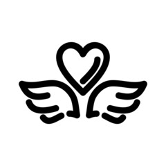 Obraz premium heart wings icon or logo isolated sign symbol vector illustration - high quality black style vector icons 