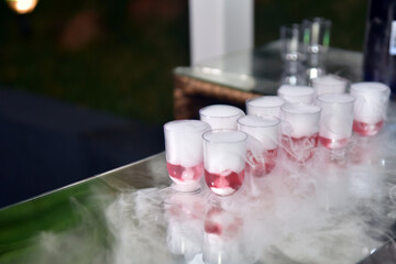 exotic fruit drinks with dry ice