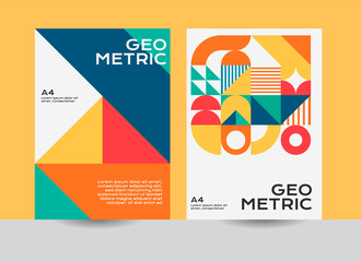geometric cover design, geometric pattern design, bauhaus cover design, annual report cover design