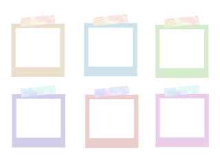 イラスト素材：カラフルなマスキングテープが付いたメモ帳セット