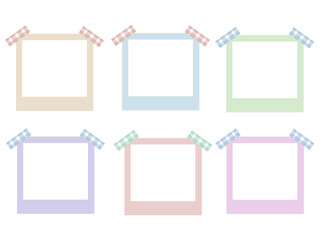 イラスト素材：カラフルなマスキングテープが付いたメモ帳セット