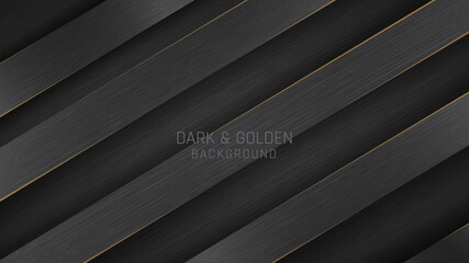 Obraz premium Abstrac black metal background with futurisctic and modern concept.