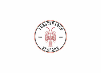 logo for seafood with fresh shrimp illustration