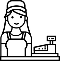 Cashier icon. Supermarket concept icon style