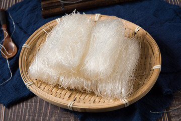 Raw bean vermicelli or dry glass noodles