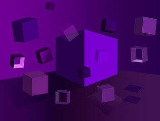Fototapeta na wymiar Purple Cubes