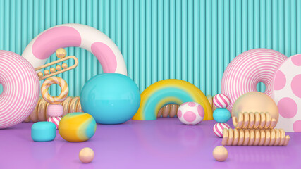 Room interior with Wall Background. 3D rendering ,3D illustration	