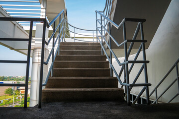 Staircase exit way of modern building spiral step