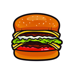 Burger Logo Vector Template, Design element for logo, poster, card, banner, emblem, t shirt. Vector illustration