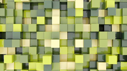 Abstract background Multicolored cubes Random arrangement Pastel colors