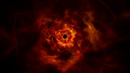 Fototapeta premium Burning Flame hole in the Dark
